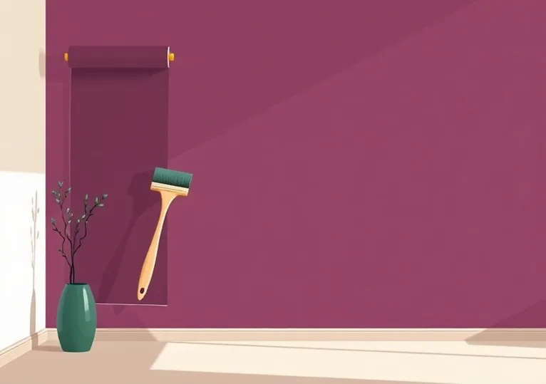 Pose de papier peint, rouleau et brosse à maroufler